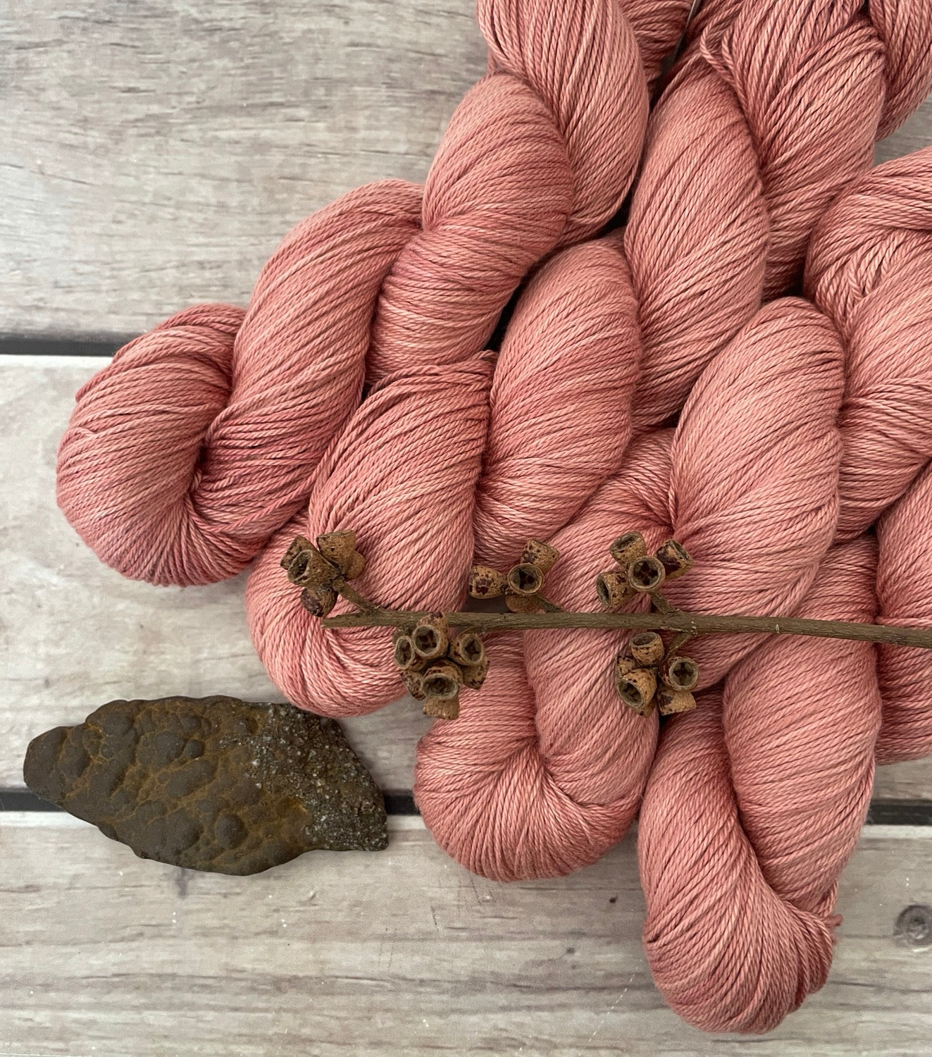 Sandalwood on Camelia - silk and cotton 4 ply