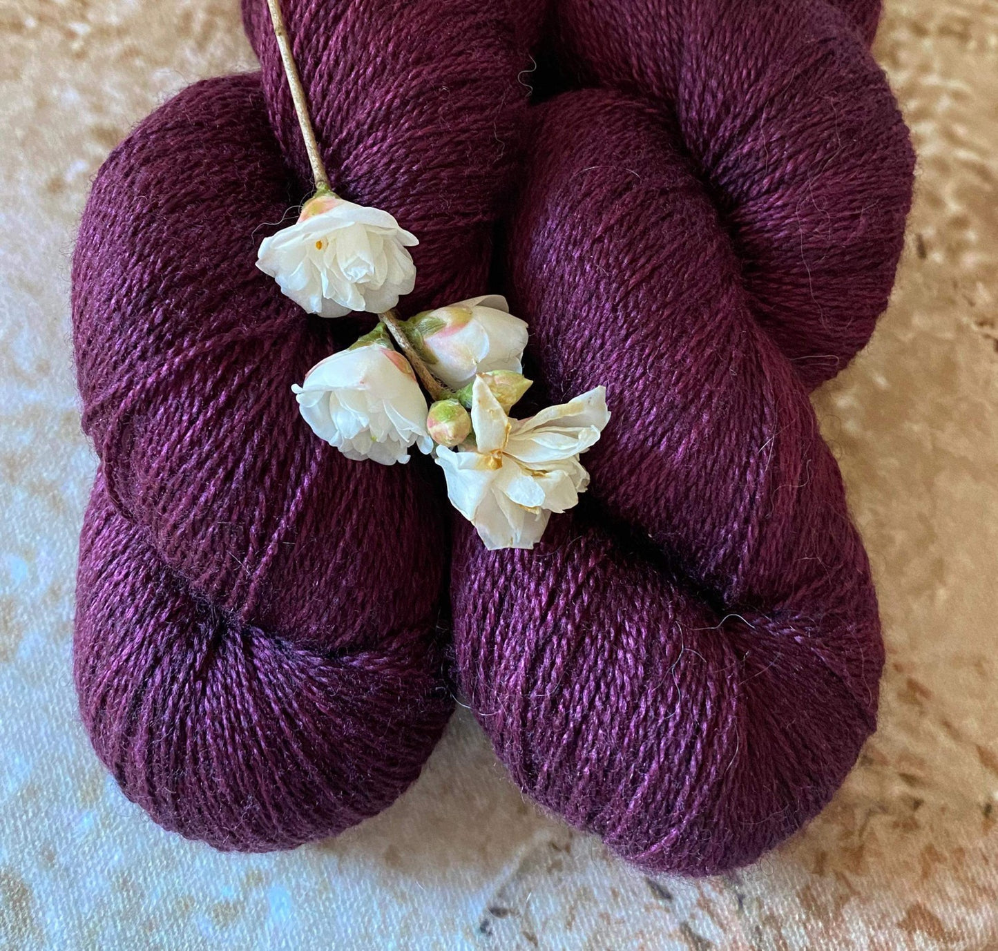 Royal Aubergine - 3 ply in Mulberry silk and BFL