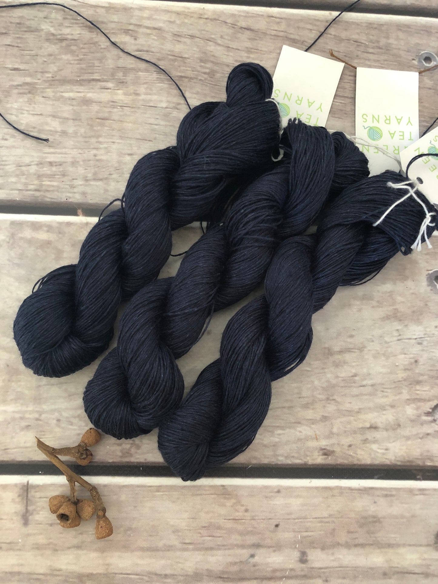 Midnight on Ceylon pure linen yarn - 50 gm skeins