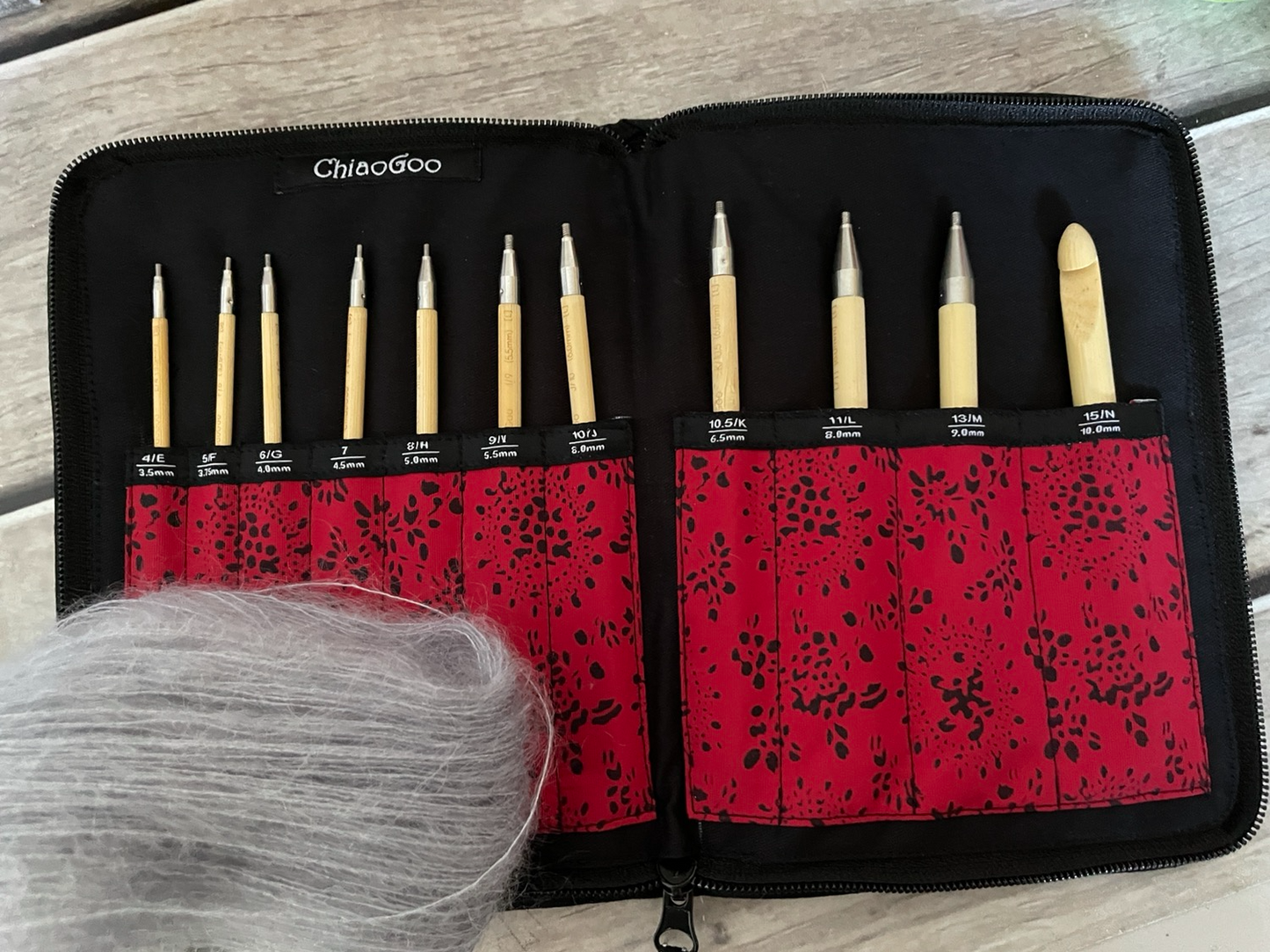 ChiaoGoo T- SPIN Tunisian hook set - Bamboo Set