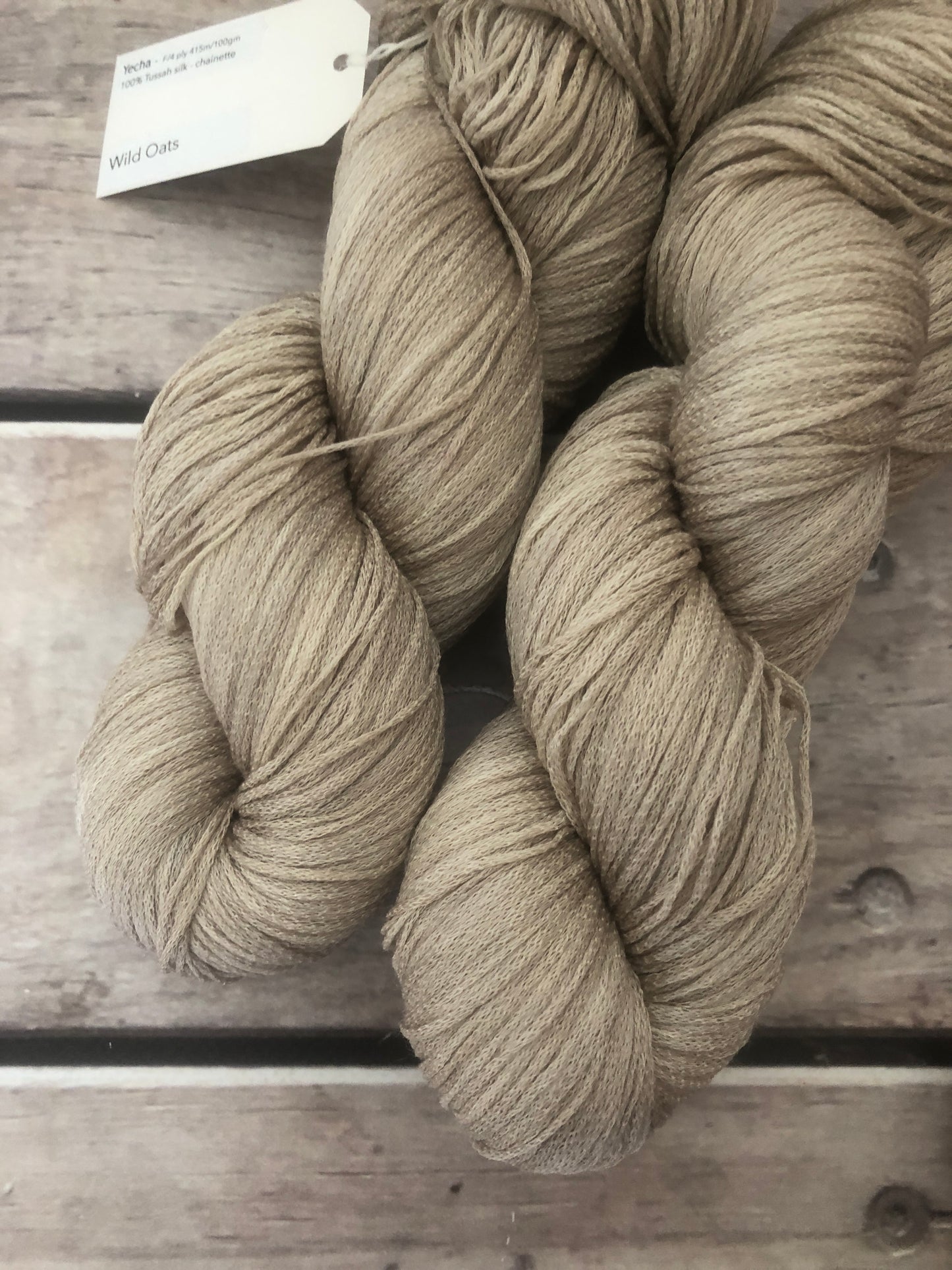 Wild Oats on Yecha - Tussah silk chainette - 4 ply
