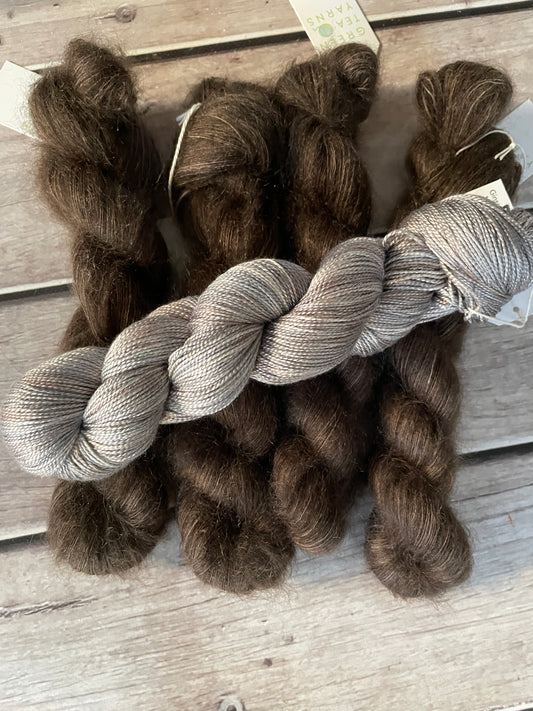 Chocolate - on Silk and Mohair - lace weight, 2 ply