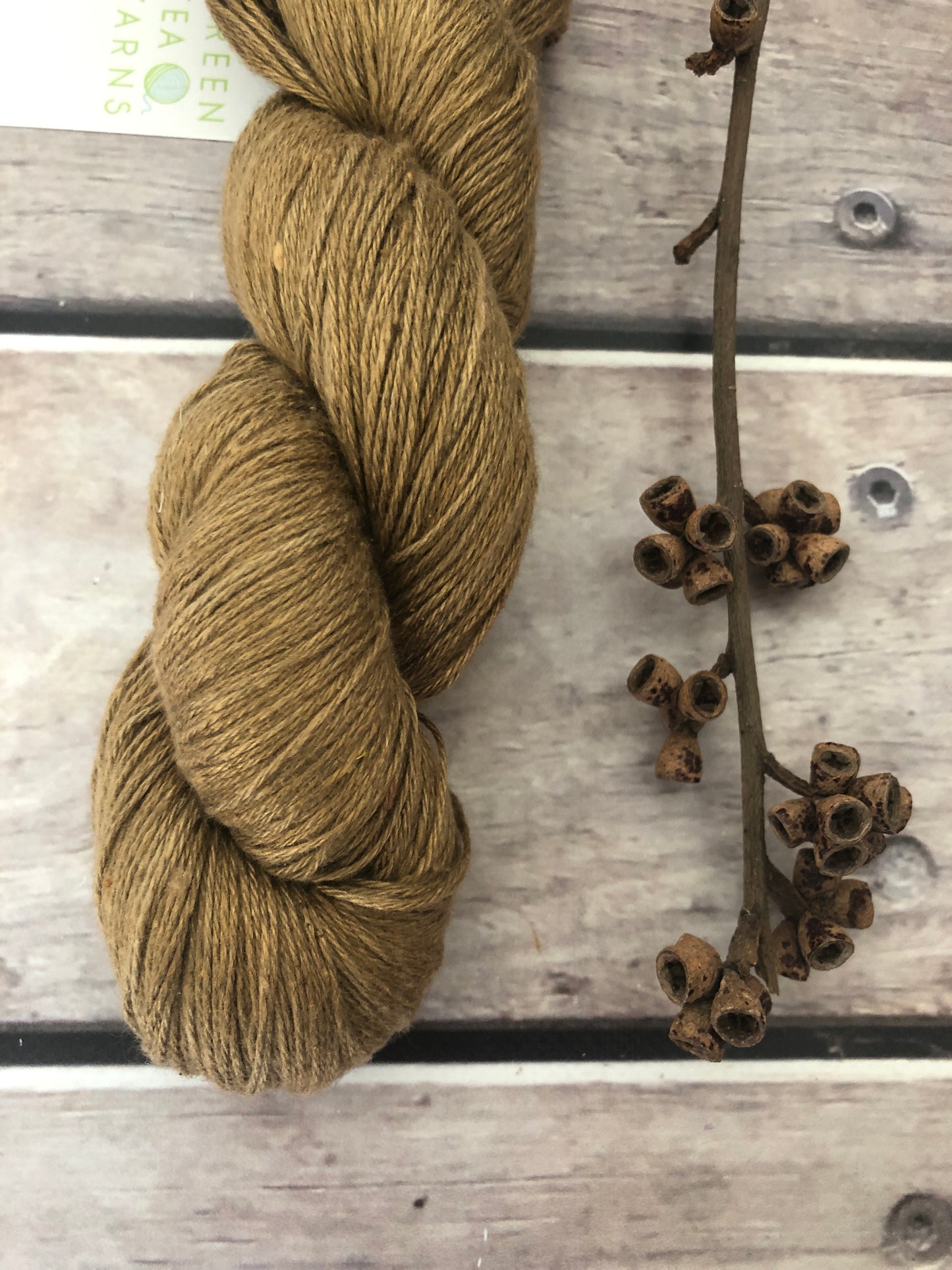 Gumnuts on Linden - 4 ply silk and linen yarn