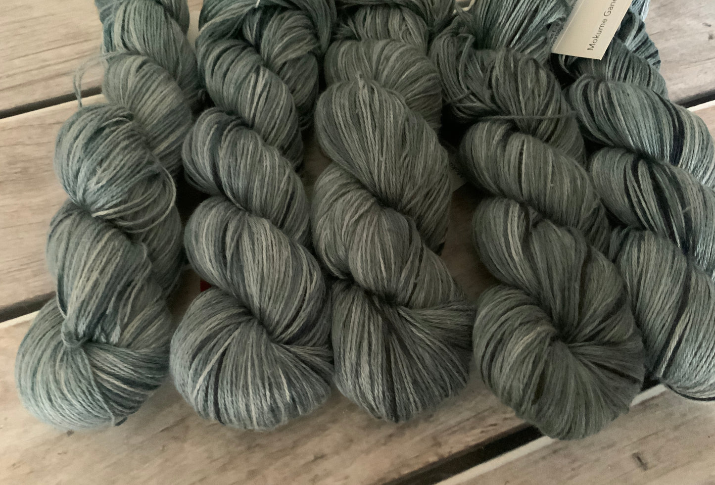 Mokume Gane on Linden - 4 ply silk and linen yarn