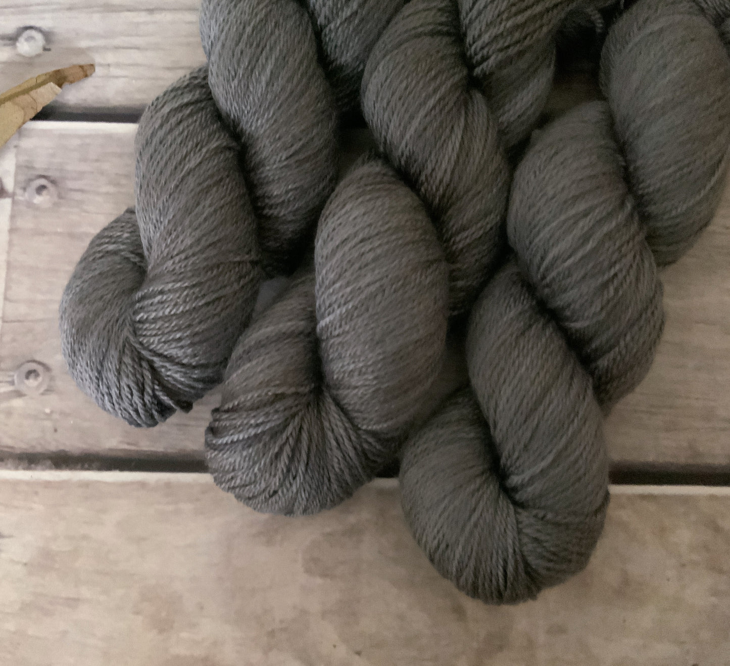 May's Grey - 4 ply silk / merino - White Cloud