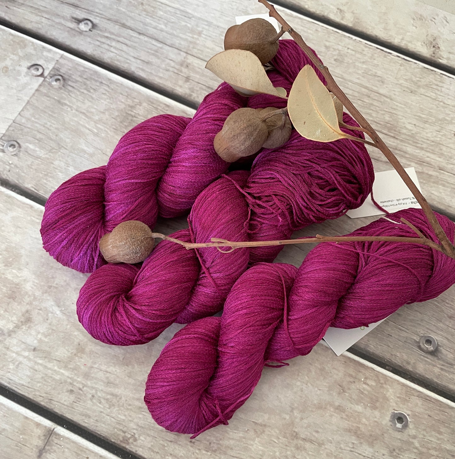 Wild Orchid on Yecha - Tussah silk chainette - 4 ply
