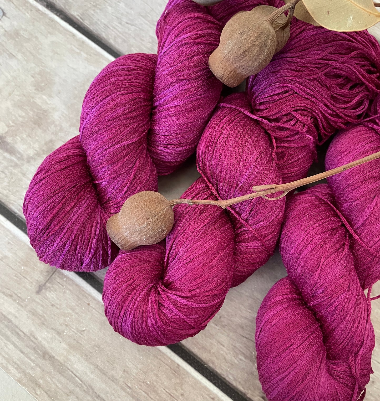 Wild Orchid on Yecha - Tussah silk chainette - 4 ply