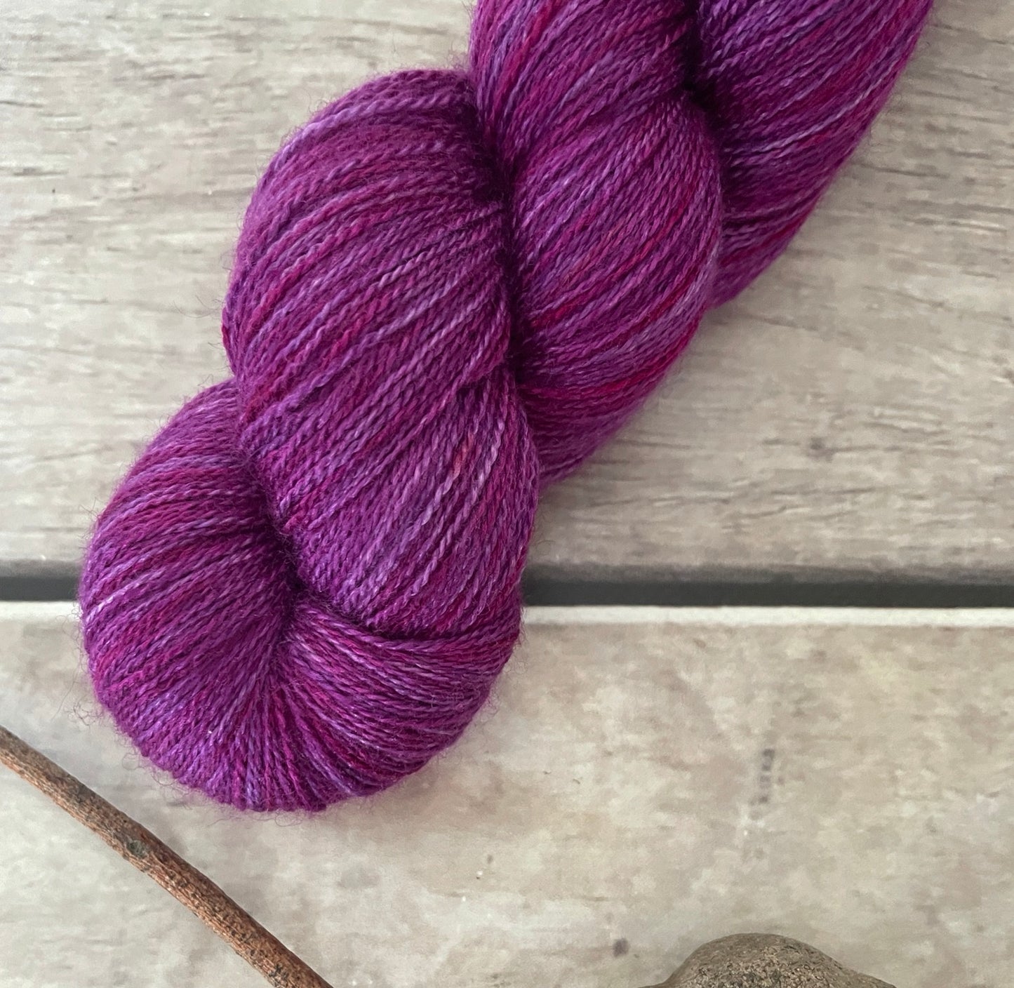 Poison Berry ooak - 2 ply in Mulberry silk and BFL
