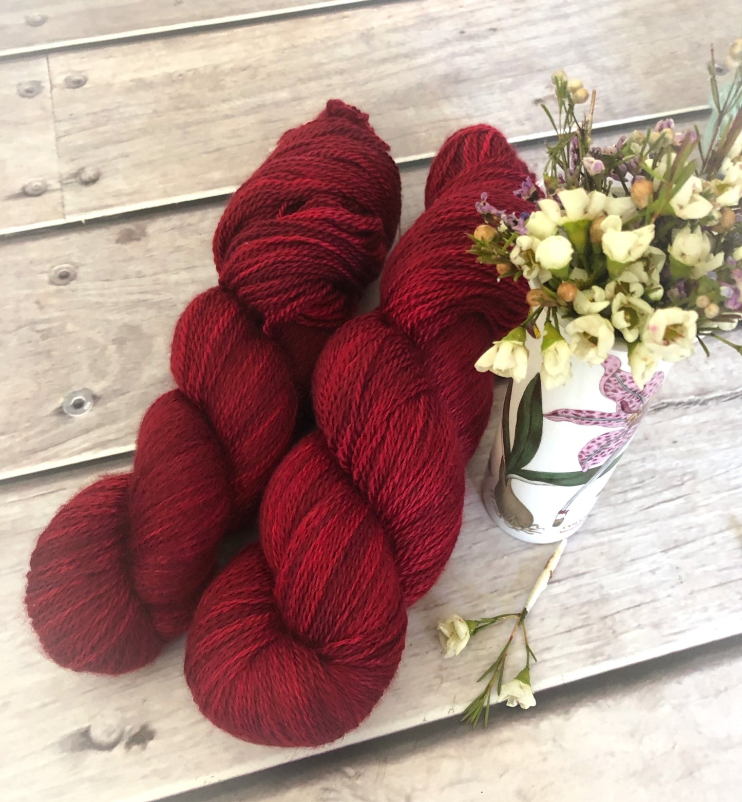Dark Lacquer Red - 3 ply silk and merino - White Cloud hl