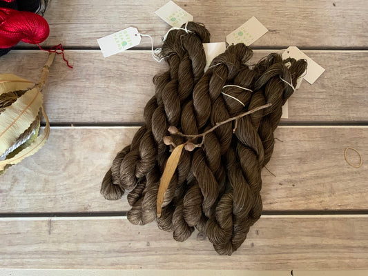 Dried Bark on Ceylon pure linen yarn - 50 gm skeins