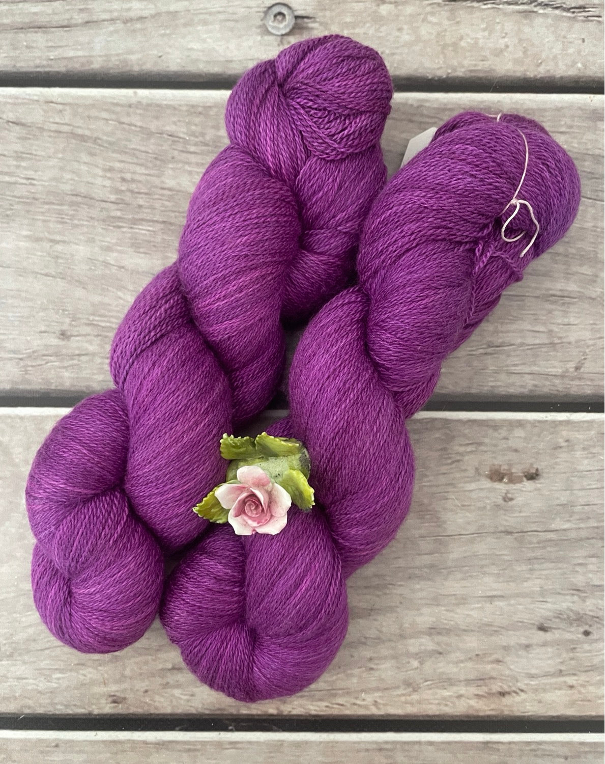 Dragon Fruit - 2 ply in Silk and Merino - Sencha