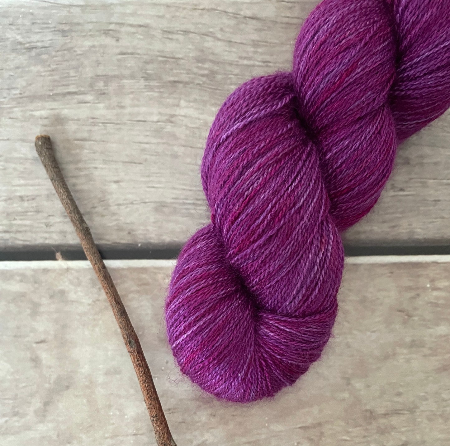 Poison Berry ooak - 2 ply in Mulberry silk and BFL