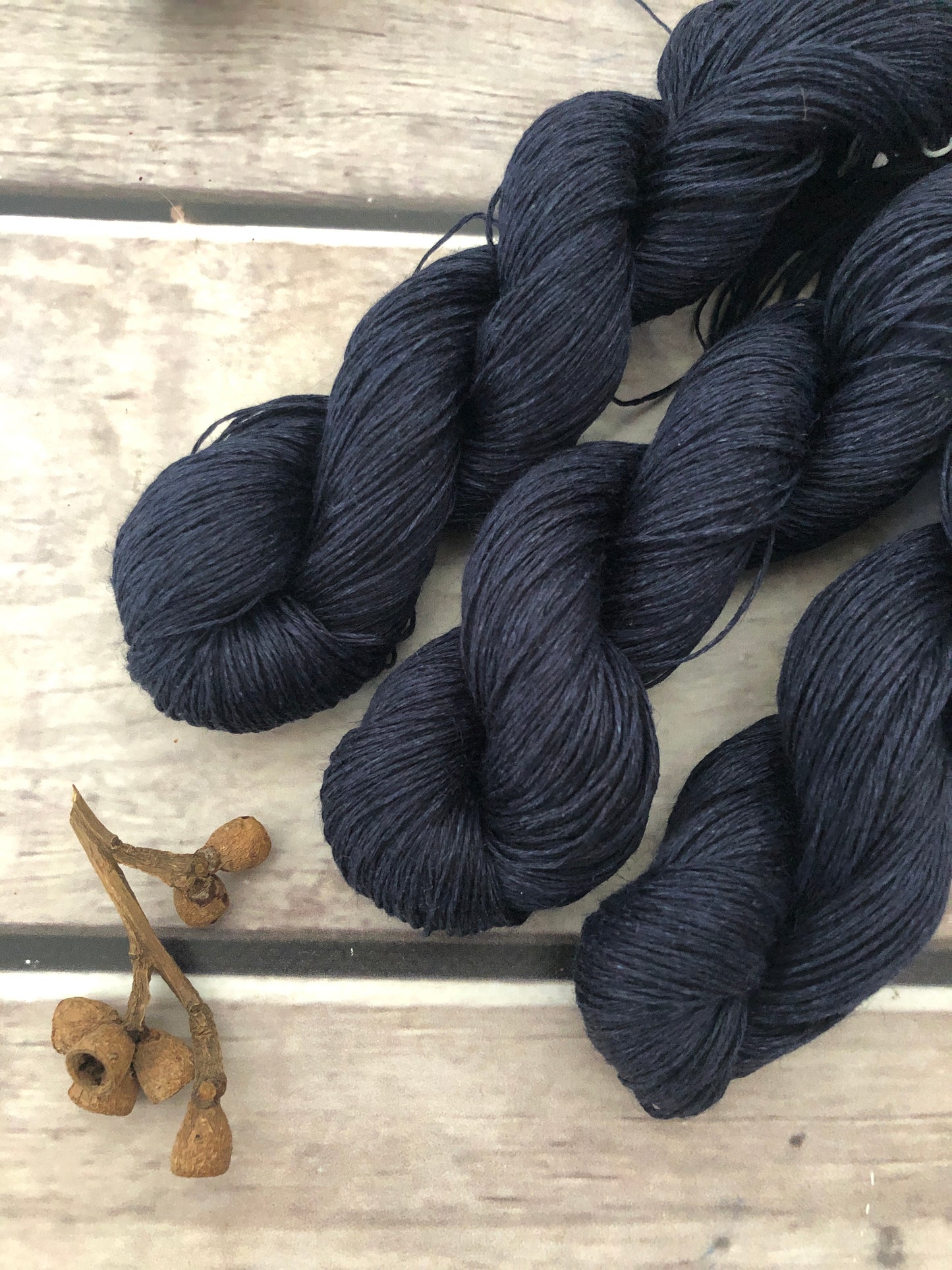 Midnight on Ceylon pure linen yarn - 50 gm skeins