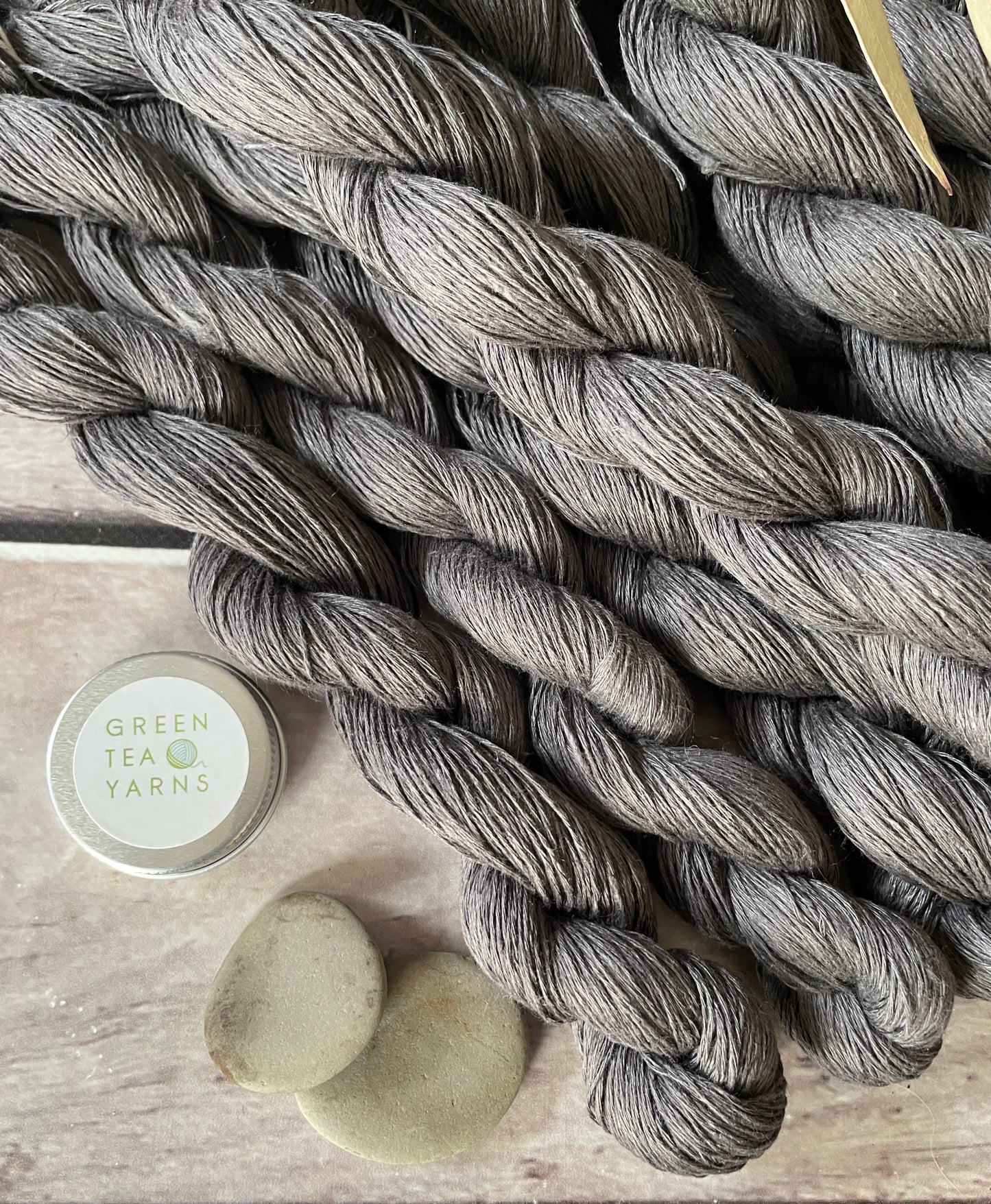 Grey Gull on Ceylon pure linen yarn - 50 gm skeins