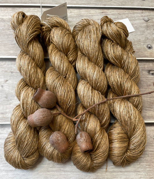 Bronze on Anise - silk and linen 4 ply