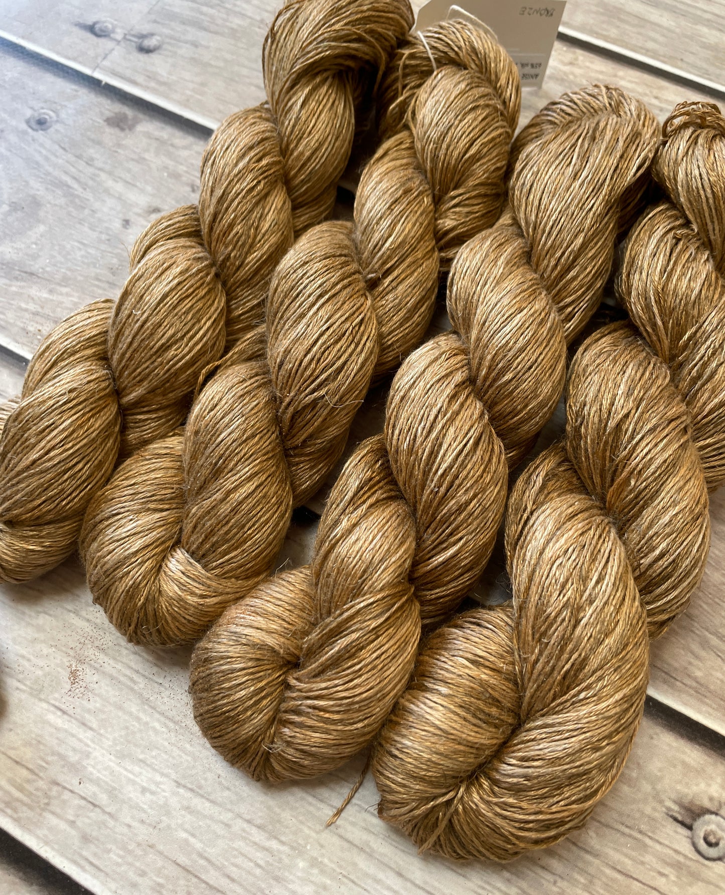 Bronze on Anise - silk and linen 4 ply