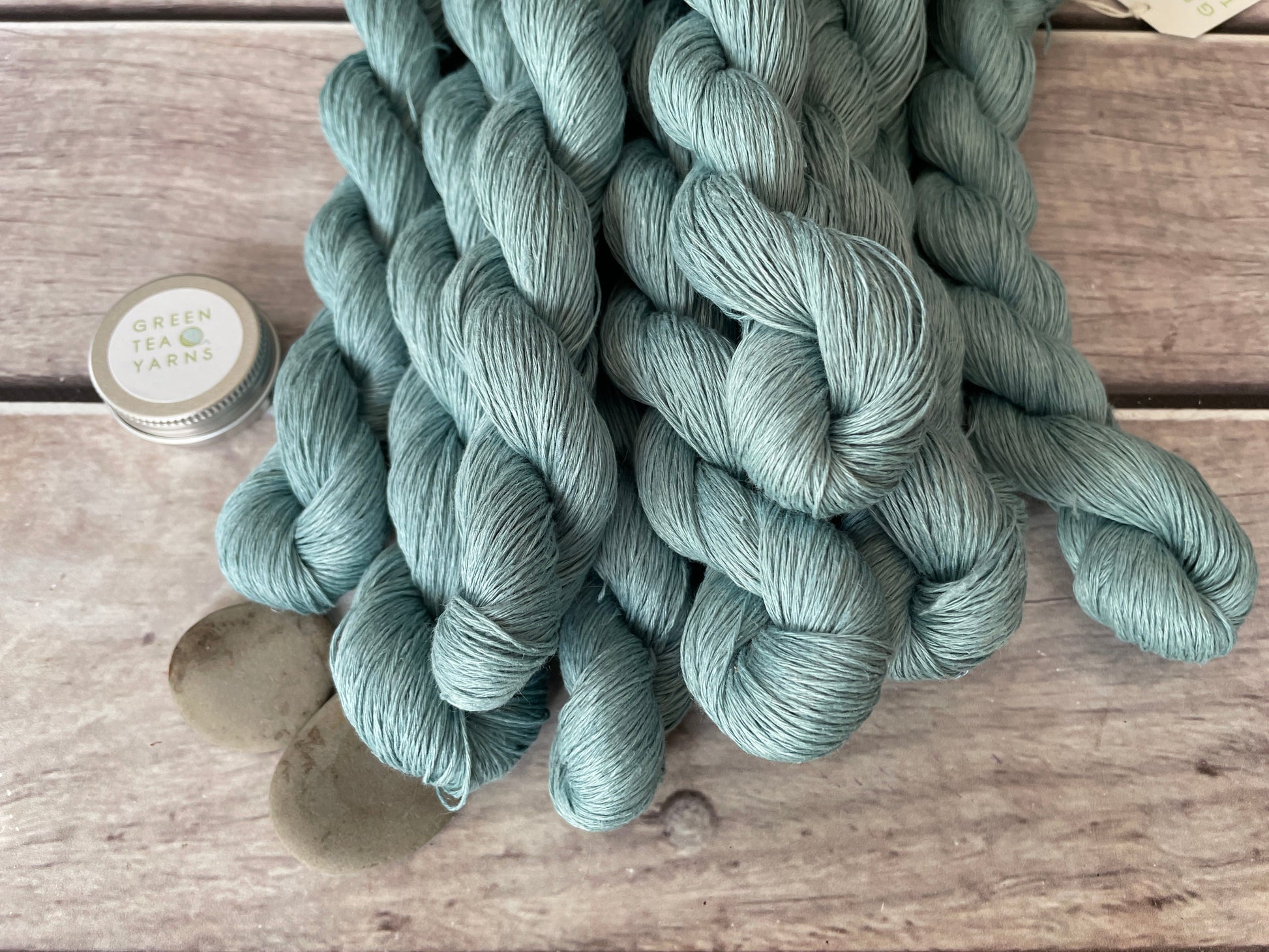 Seafoam on Ceylon 4 ply linen yarn