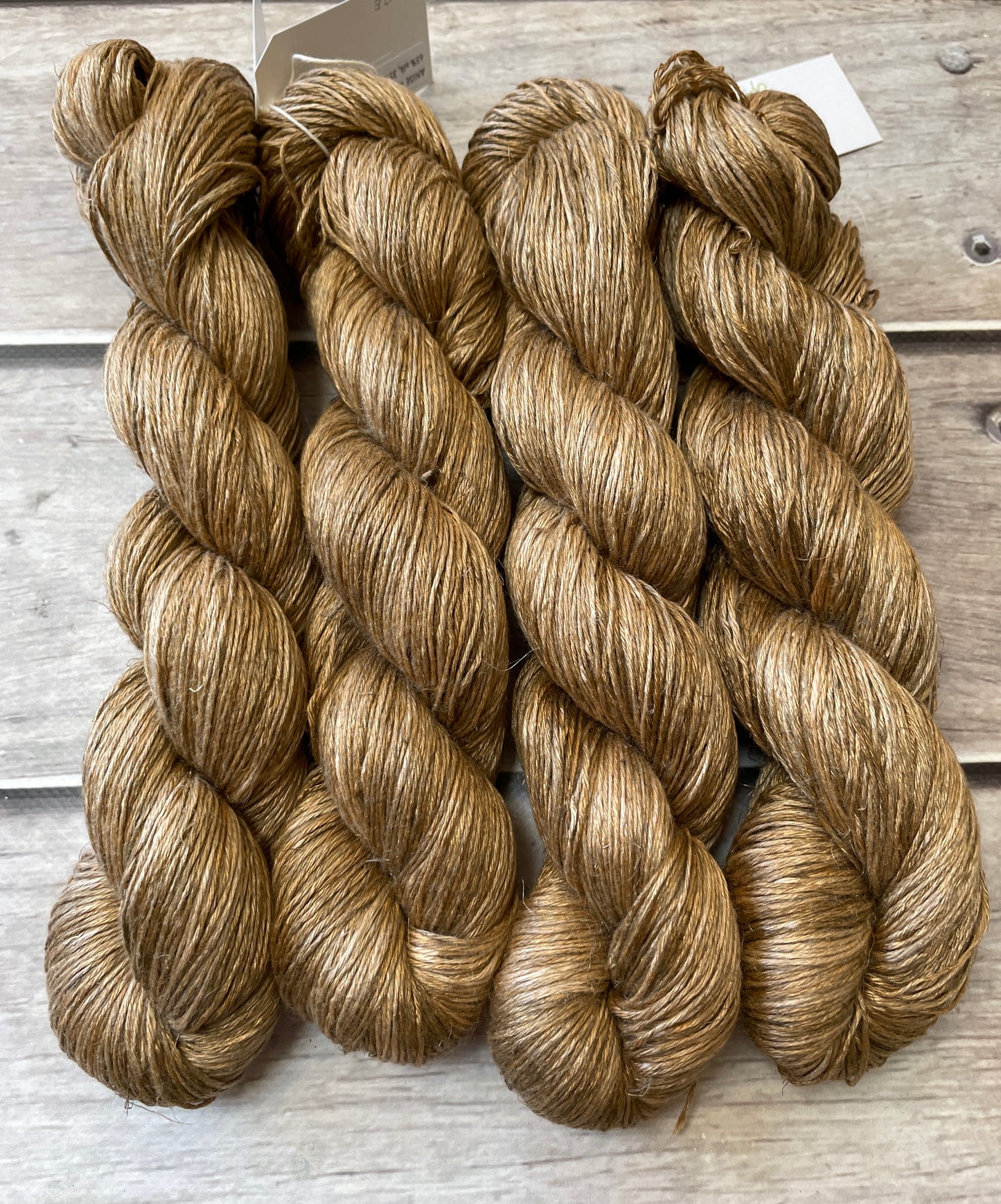 Bronze on Anise - silk and linen 4 ply